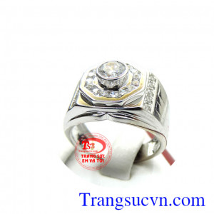 Nhẫn nam vàng trắng thời trang chiếc nhẫn vàng tây sáng bóng chất lượng vàng đảm bảo chất lượng, Uy tín khách hàng ưa chuộng nhiều năm liền.