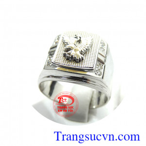 Nhẫn nam vàng trắng đại bàng tung cánh vàng tây 18k vàng đảm bảo chất lượng,nhẫn nam vàng 18k được khách hàng ưa chuộng với độ sáng bóng,bền đẹp cùng thời gian, nhẫn nam vàng tây món quà ý nghĩa cho người yêu thương