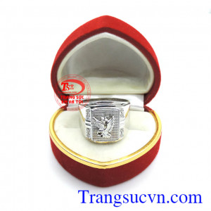 Nhẫn nam vàng trắng đại bàng tung cánh Thiết kế và chế tác nhẫn nam theo yêu cầu