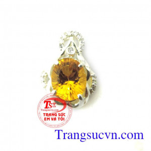 Mặt bạc thạch anh vàng sang trọng
