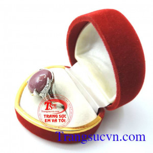 Nhẫn bạc nữ ruby sang trọng