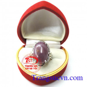 Nhẫn bạc nữ ruby quý phái