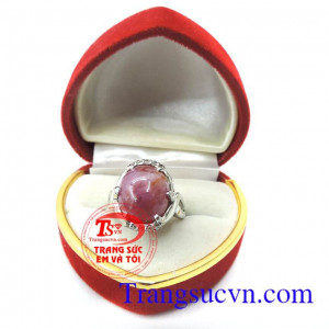 Nhẫn bạc nữ ruby tinh tế