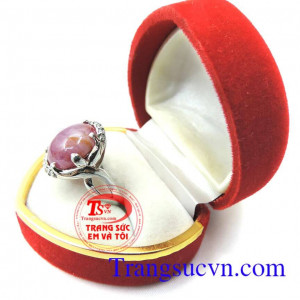 Nhẫn bạc nữ ruby tinh tế