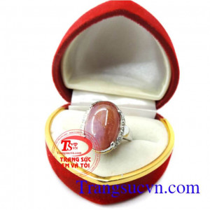 Nhẫn bạc nữ ruby tự nhiên