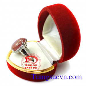 Nhẫn bạc nữ ruby tự nhiên
