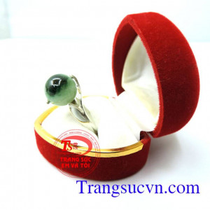 Nhẫn bạc ngọc cẩm thạch rẻ