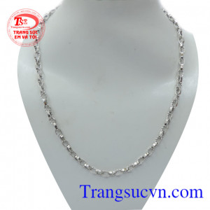 Vòng cổ vàng trắng Italy 18k