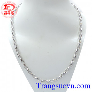 Vòng cổ vàng trắng Italy 18k