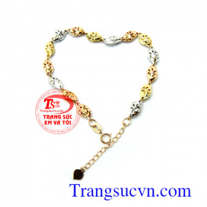 Lắc tứ quý vàng 18k Italy