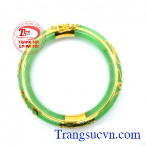 Vòng ngọc cẩm thạch bọc vàng 10k