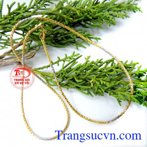 Dây chuyền nữ vàng 2 màu 