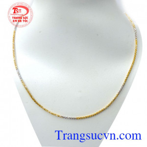Chiếc Dây chuyền nữ vàng 2 màu món quà ý nghĩa dành cho người bạn yêu thương, dây chuyền vàng trắng, vàng vàng, vàng trắng kết hợp làm tôn lên trang phục của bạn!