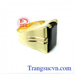 Nhẫn nam vàng đá đen