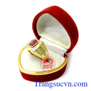 Nhẫn vàng nam kết đá