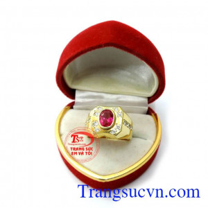 Nhẫn vàng nam kết đá