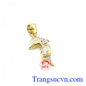 Mặt dây vàng cá heo món quà ý nghĩa dành cho người yêu thương,mặt dây chuyền nữ vàng,mặt dây chuyền vàng tây đeo hợp thời trang,bảo hành,thu mua lại vĩnh viễn