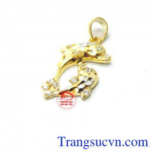 Cá voi trung tình mặt dây chuyền 10k thời trang, sang trọng và đẳng cấp