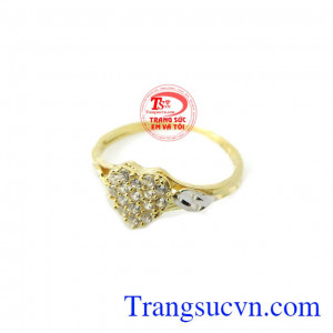 Nhẫn nữ trái tim vàng