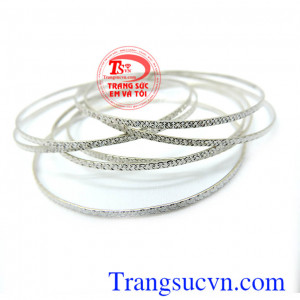 Vòng tuần vàng trắng 18k Italy