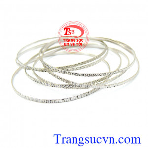 Vòng tuần vàng trắng 18k Italy