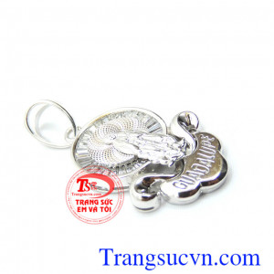 Mặt dây vàng trắng Mẹ Maria đẹp