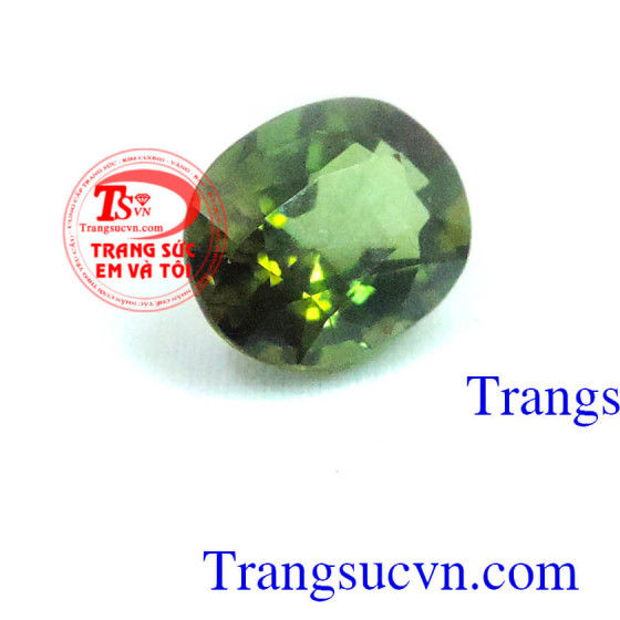 Tourmaline oval facet lục đậm