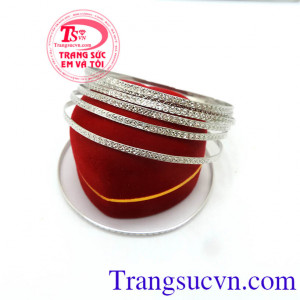 Vòng tuần vàng trắng 18k Italy