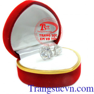 Bông tai vàng trắng tinh tế