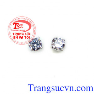 Hoa tai vàng trắng 4.5 ly