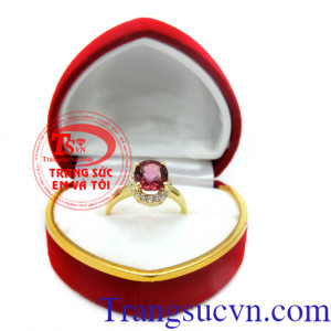 Nhẫn vàng nữ đính đá tourmaline