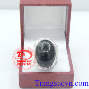 Nhẫn nam vàng trắng 14k bản to