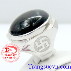 Nhẫn nam vàng trắng 14k bản to