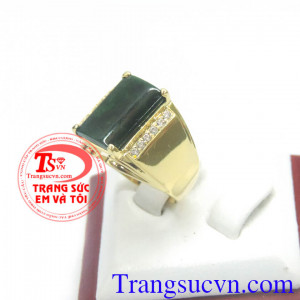 Nhẫn nam ngọc cẩm thạch tự nhiên