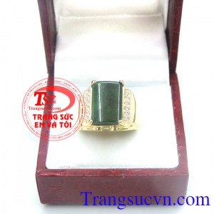 Nhẫn nam ngọc cẩm thạch tự nhiên