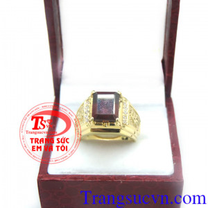 Nhẫn nam garnet sang trọng
