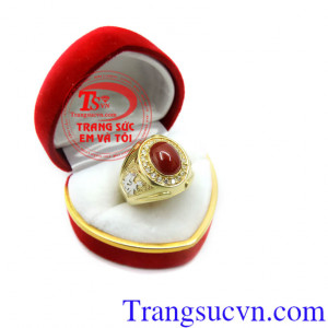 Nhẫn nam đá đỏ mệnh Hỏa