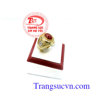 Nhẫn nam đá đỏ mệnh Hỏa