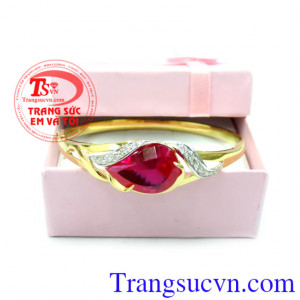 Vòng tay vàng 10k, vòng tay vàng nữ đẹp. Vòng tay vàng đá quý mệnh Hỏa