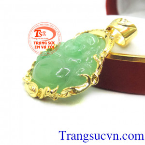 Mặt Di Lặc bọc vàng tinh tế