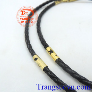 Ngôi sao may mắn dây da bọc vàng