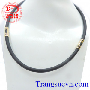 Dây cao su bọc vàng khắc trái tim đôi, dây cao su bọc vàng đẹp, bền, vàng 10k chất lượng, dây nam, dây da bọc vàng nam