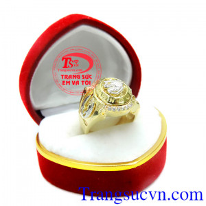 Nhẫn nam 10k thiết kế tinh xảo, nhẫn nam vàng tây đẹp, giá chuẩn, nhẫn nam vàng tấy thiết kế 3d sang trọng cho phái nam