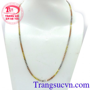 Dây nữ Ý sợi trái tim, dây nữ Italy, dây chuyền nữ 18k đẹp, dây chuyền vàng tây nữ, dây chuyền nhập khẩu Italy 18k sáng bền màu, dây chuyền 3 màu trái tim