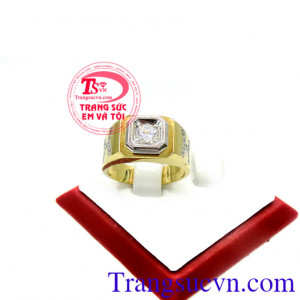 Nhẫn nam chữ H cách điệu