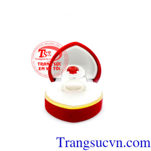 Nhẫn bạc đá đỏ mệnh Hỏa