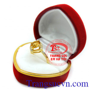 Nhẫn Citrine phong thủy mệnh kim