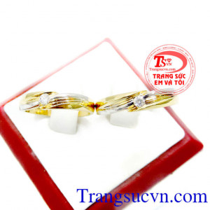 Nhẫn cưới vàng 18k kim cương