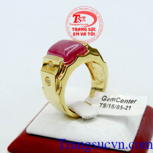 Nhẫn nam ruby chữ nhật, nhẫn nam ruby thiên nhiên chuẩn chất lượng, đẹp, giá chuẩn, có giấy kiểm định, thu mua lại với thời hạn vĩnh viễn