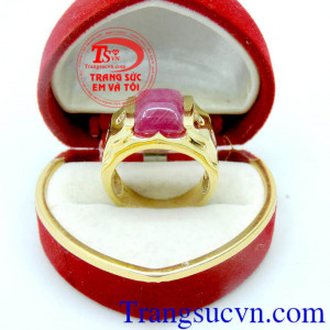 Nhẫn nam ruby chữ nhật, nhẫn nam ruby thiên nhiên chuẩn chất lượng, đẹp, giá chuẩn, có giấy kiểm định, thu mua lại với thời hạn vĩnh viễn